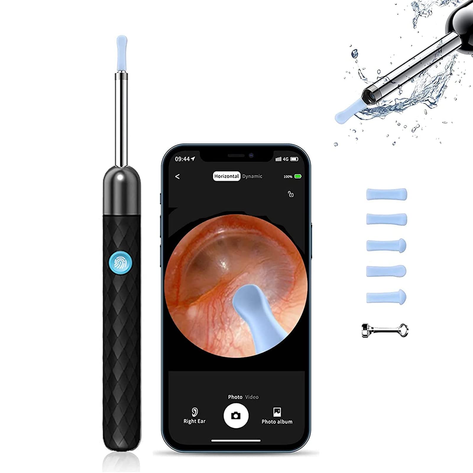 HANNEA Ear Wax Remover Tool Kit Camera 6-Axis Gyroscope Ear Cleaner Tool with 6 Ear Spoons & 1 Acne Pin Ear Wax Cleaner Machine 1080P 4mm Otoscope Lens Ear Camera Cleaner for Cleaning Spade for IOS & Android HANNEA Ear Wax Remover Tool Kit Camera 6-Axis Gyroscope Ear Cleaner Tool with 6 Ear Spoons & 1 Acne Pin Ear Wax Cleaner Machine 1080P 4mm Otoscope Lens Ear Camera Cleaner for Cleaning Spade for IOS & Android